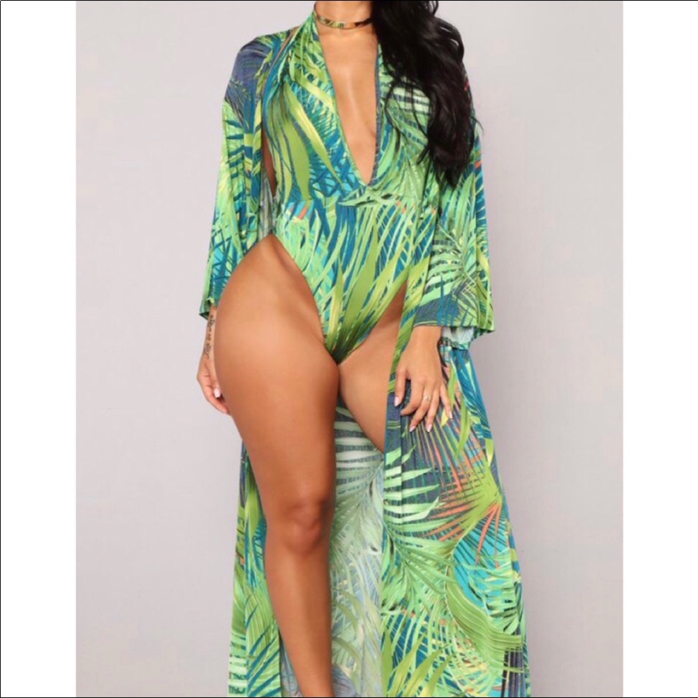 Tropical Print sunsuit matching set